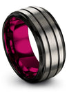 Guys Anniversary Band Rings Tungsten Rings Matte Couple Jewelry Set Gifts - Charming Jewelers