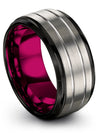 Grey Band Wedding Sets Tungsten Rings for Female Custom Grey Rings Grey - Charming Jewelers