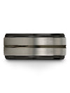 Modern Wedding Band Tungsten Bands for Ladies and Guys Ring Sets for Man Grey - Charming Jewelers