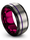 Small Wedding Ring for Man Tungsten Band for Couples Set Grey Engagement Men - Charming Jewelers