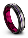 Wedding Ring Set for Wife and Her Grey Purple Tungsten Rings for Guy and Guy - Charming Jewelers