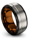 Matte Grey and Grey Male Wedding Rings Polished Tungsten Ring Grey Matching Set - Charming Jewelers