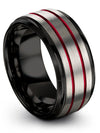 Wedding Band Grey Plated Tungsten Carbide Rings for Female Jewelry for Woman - Charming Jewelers