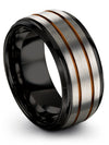 Wedding Band Grey Plated Tungsten Carbide Rings for Female
