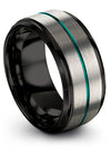 Grey 10mm Wedding Band Tungsten Wedding Band Sets for Ladies Engagement Lady - Charming Jewelers