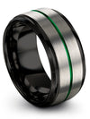 Woman Grey Jewelry Engravable Tungsten Rings for Womans Husband an Fiance - Charming Jewelers