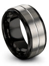 Male Matte Grey Wedding Band Woman&#39;s Tungsten Grey Bands for Male Handmade Gift - Charming Jewelers