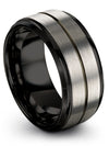 Wedding Grey Rings Tungsten 10mm Wedding Band Womans Grey Rings Bands - Charming Jewelers