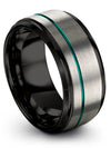 Lady Wedding Bands USA Tungsten Band Male Grey Band Bands for Guy Happy - Charming Jewelers