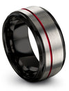 Personalized Wedding Band for Guy Tungsten Couple Promise Ring for Fathers Day - Charming Jewelers