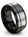 Unique Woman&#39;s Promise Ring Tungsten Carbide Grey Ring for Guy Him and Him - Charming Jewelers
