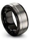 Men&#39;s Wedding Sets 10mm Grey Tungsten Band Female Rings Set Judaism Gift - Charming Jewelers