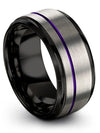 Grey and Purple Wedding Ring for Woman Tungsten Wedding