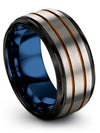 Woman Wedding Ring Taoism Tungsten Band for Guys Step Bevel Grey Step Bevel - Charming Jewelers
