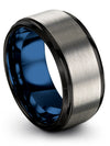 Wedding Engagement Man Band Set Tungsten and Grey Band for Mens Marriage Ring - Charming Jewelers