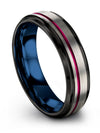 Male Wedding Rings Sets Grey Engraved Band Tungsten Husband Grey Rings Matching - Charming Jewelers
