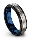 Grey Matching Anniversary Ring for Couples Grey Male Wedding Ring Tungsten I - Charming Jewelers