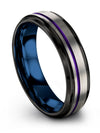 Grey Purple Wedding Band for Mens Tungsten Rings for Female and Man Matching - Charming Jewelers