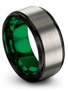 Grey Wedding Rings for Male His and His Band Tungsten Matching Couple Sets Male - Charming Jewelers