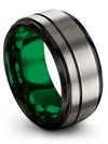 Black Line Wedding Band Wedding Ring Set for Husband and Fiance Tungsten Unique - Charming Jewelers