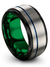Female Grey and Blue Wedding Band Tungsten Jewelry Female Large Rings - Charming Jewelers
