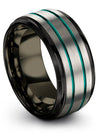 His Wedding Band Sets Tungsten Engraved Band for Lady I Love You Man Ring - Charming Jewelers