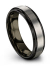 Grey Plain Promise Band Tungsten Wedding Bands Grey Matching Engagement Bands - Charming Jewelers