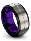 Fiance and Her Grey Promise Rings Tungsten Bands for Woman&#39;s Engraved Grey - Charming Jewelers