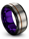 Her Wedding Band Tungsten Rings Him and His Brushed Grey Couples Promise Bands - Charming Jewelers
