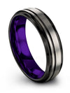 Couple Promise Ring for Wife and His Brushed Tungsten Grey Bands for Mens Solid - Charming Jewelers