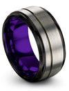 Cute Wedding Ring Grey Tungsten Wedding Ring for Guys Grey Ring Couples Bands - Charming Jewelers