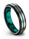 Grey Wedding Tungsten Grey Teal Band Grey Promise Ring for Fiance 6mm 10 Year - Charming Jewelers