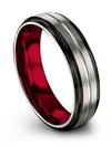 Woman Grey Wedding Bands Sets Tungsten Bands for Men and Men Matching Couple - Charming Jewelers