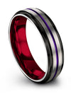 Guys Wedding Rings Purple and Grey Engravable Tungsten Ring for Woman Mother&#39;s - Charming Jewelers