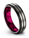 Couples Promise Band Sets Grey Black Tungsten Band Mid Finger Band for Man - Charming Jewelers