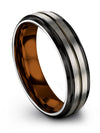 Man Solid Grey Wedding Bands Grey Tungsten Carbide Rings for Guy 6mm Unique - Charming Jewelers