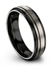 Grey and Gunmetal Promise Rings Men 6mm Rings Tungsten Rings for Hand Promise - Charming Jewelers