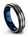 6mm Black Line Wedding Ring Guys Tungsten Carbide 6mm Rings for Men Wife Hand - Charming Jewelers