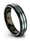 Simple Wedding Rings Sets Him and His Tungsten Carbide Step Bevel Rings - Charming Jewelers