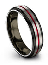 Matching Wedding Band Sets Woman Grey Bands Tungsten Promise Rings for Guy - Charming Jewelers