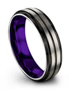 Tungsten and Grey Promise Ring for Woman Tungsten Rings Natural Grey Close - Charming Jewelers