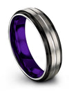Wedding Bands Female 6mm Tungsten Carbide Band for Woman&#39;s Grey Set of Bands - Charming Jewelers