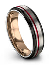 Womans Grey Set Tungsten Carbide Rings 6mm Couples Promise Band for Him - Charming Jewelers