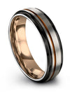 Wedding and Engagement Guy Bands Set for Ladies 6mm Grey Tungsten Rings for Guy - Charming Jewelers