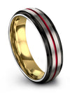 Unique Wedding Band for Ladies Tungsten Grey Black Ring for Guys Fathers Day - Charming Jewelers