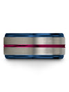Lady Unique Wedding Band Tungsten Rings Engrave Lady Fucshia Line Ring Gifts - Charming Jewelers