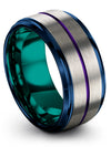 Promise Ring Grey Wedding Bands for Lady Tungsten Carbide Man Promis Rings - Charming Jewelers