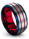 Grey Promise Band 10mm Men Grey Wedding Ring Tungsten Couple Matching Rings Set - Charming Jewelers