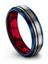 Men&#39;s Wedding Ring Tungsten Grey Fiance and Boyfriend Bands Tungsten 6mm 1 Year - Charming Jewelers