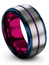 Men Matte Grey Wedding Bands Woman 10mm Tungsten Ring Couples Rings Promise - Charming Jewelers